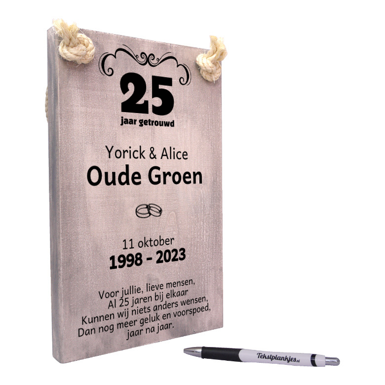 25 jaar getrouwd cadeau